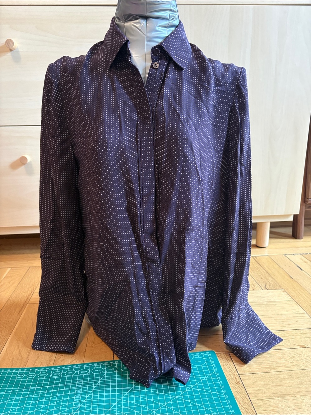 Club Monaco Purple Microdot Blouse